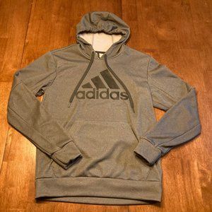 Adidas Essentials Gray Hoodie w/ Black Logo S